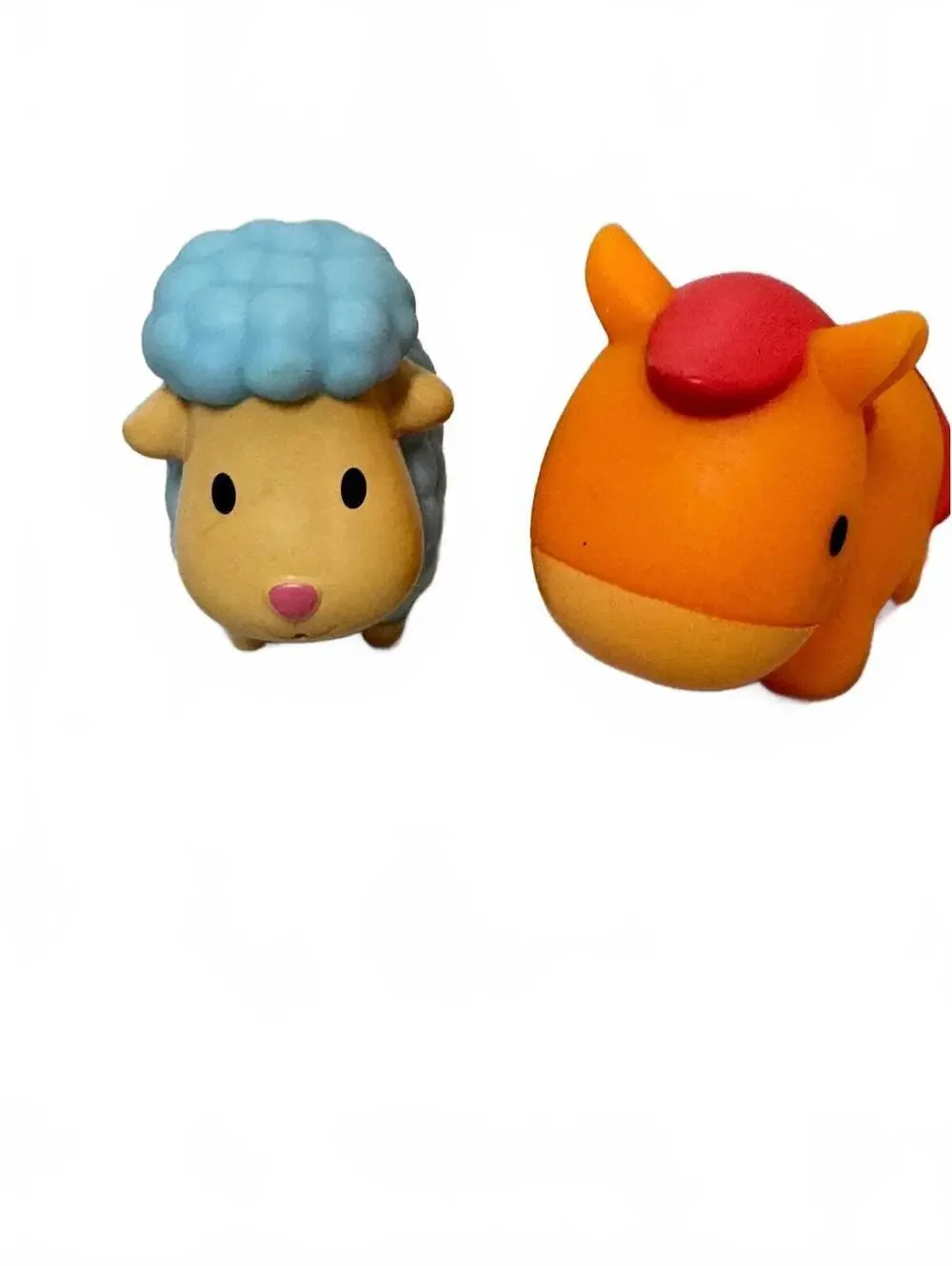 Munchkin Farm Animal Bath Squirts Blue Sheep Orange Horse Lot of 2